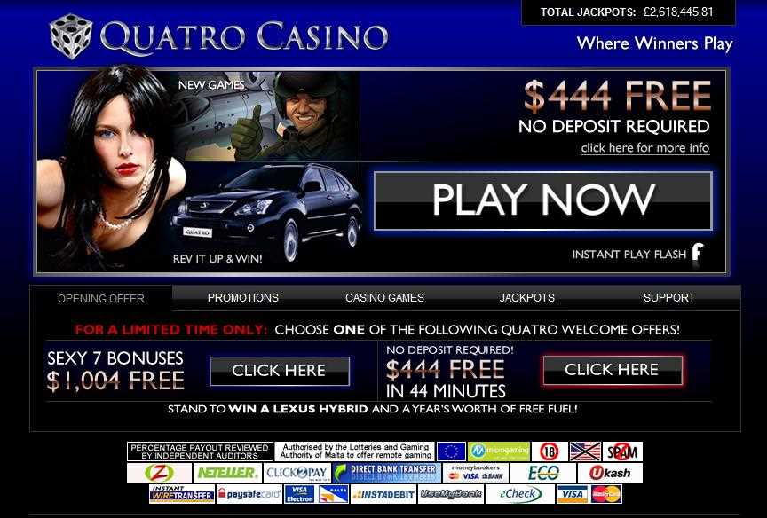 Quatro casino main page