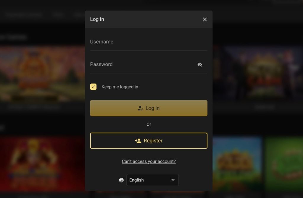 Lucky Nugget log in page