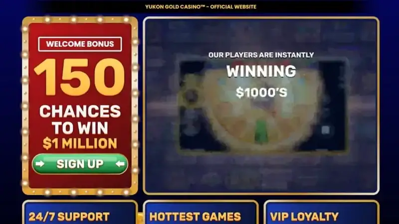 Yukon Gold bonus screen